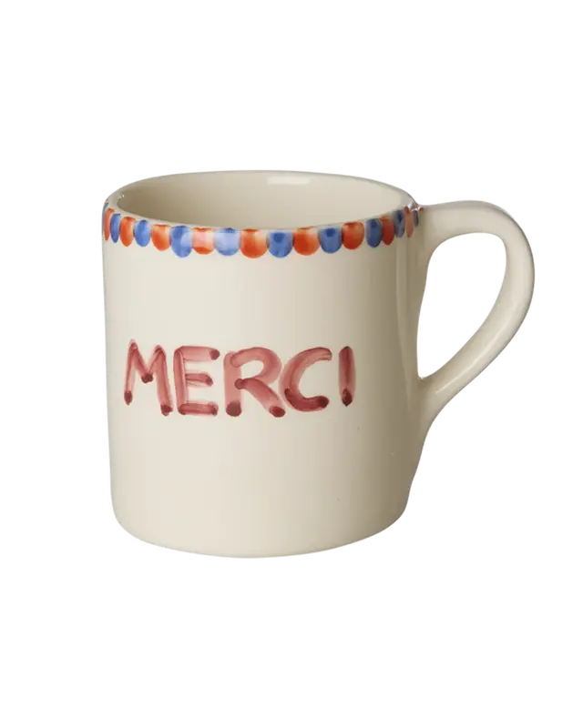 Rice - Keramiek Mok - Crème - Hand-painted MERCI