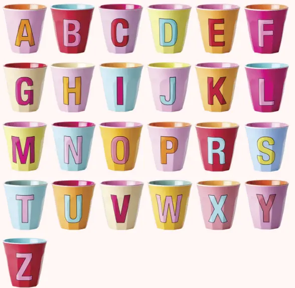 Rice - Medium Beker Multicolour - A t/m Z
