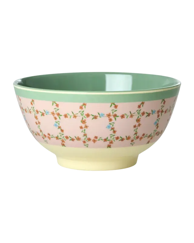 Rice - Melamine Bowl Medium - Checkered Stencil