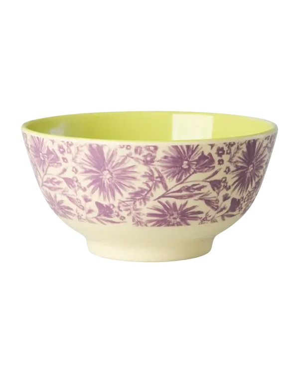 Rice - Melamine Bowl Medium - Flower Press Print