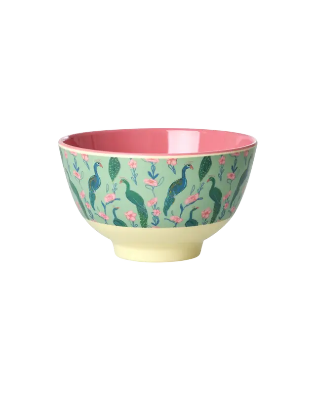 Rice - Melamine Bowl Small - Peacock Power
