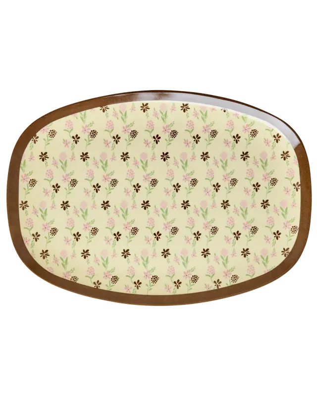 Rice - Melamine plate with Hacienda flower print