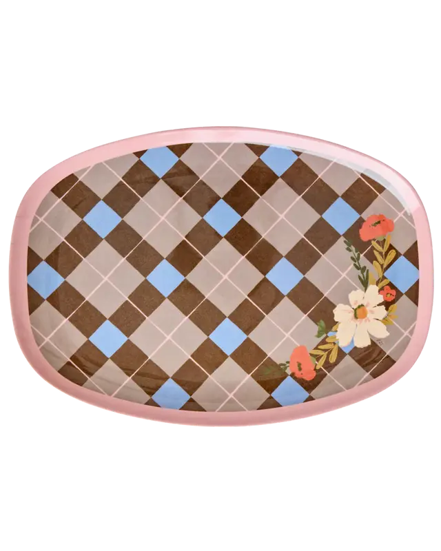 Rice - Melanine plate with Gorgeous Tile print