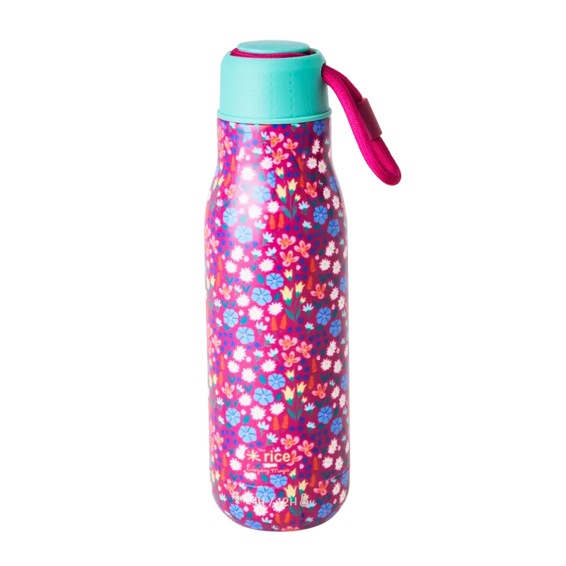 Rice - Roestvrijstalen Fles - Poppy Print
