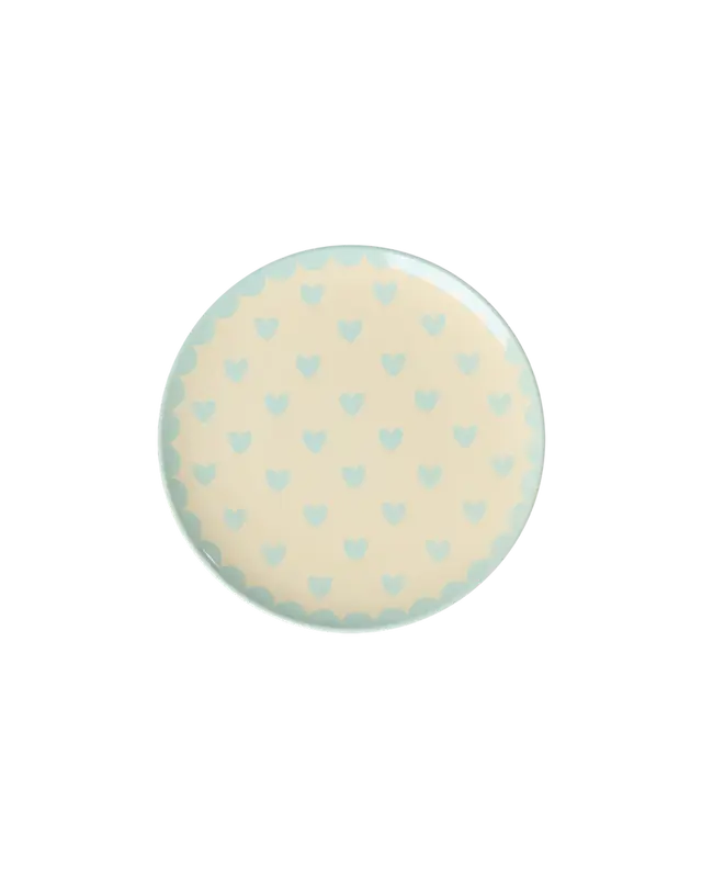 Rice - Taartbordje Mint - Favorite Hearts Print
