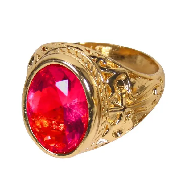 Ring Sinterklaas luxe goud-rood mt. 27