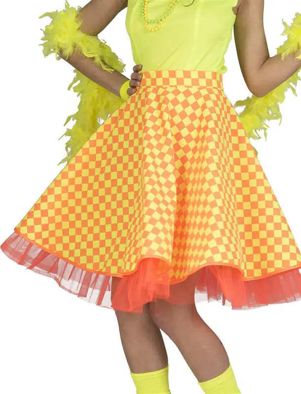 Rock 'n Roll rok geel/oranje one size