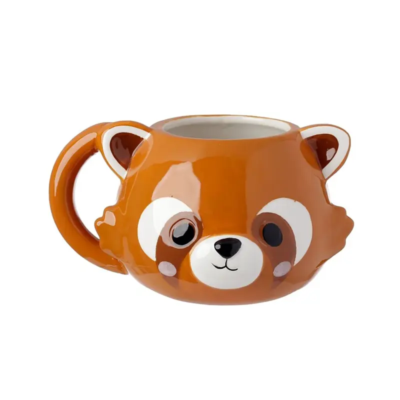 Rode panda mok 600ml