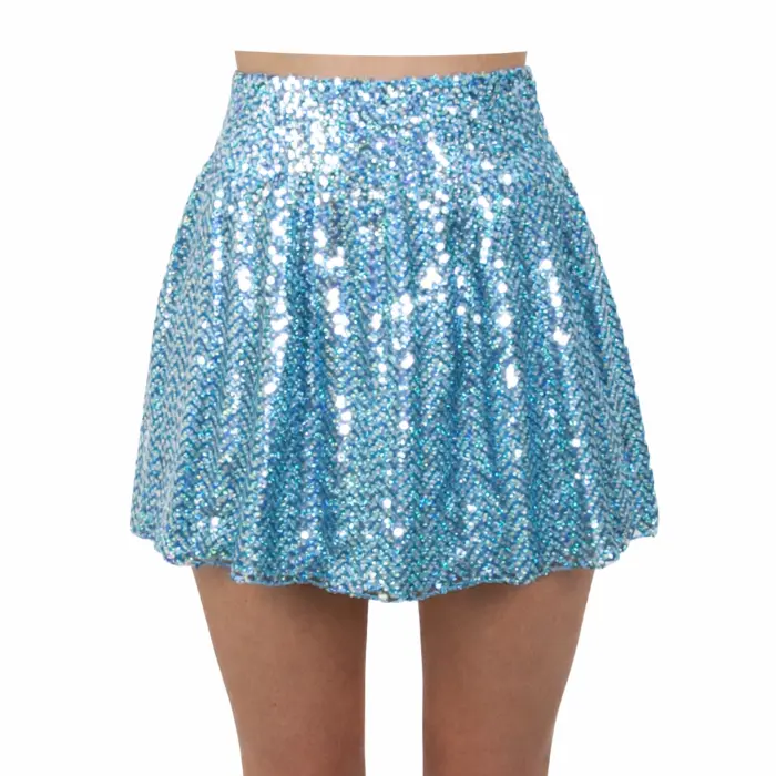 Rok pailletten blauw - One Size
