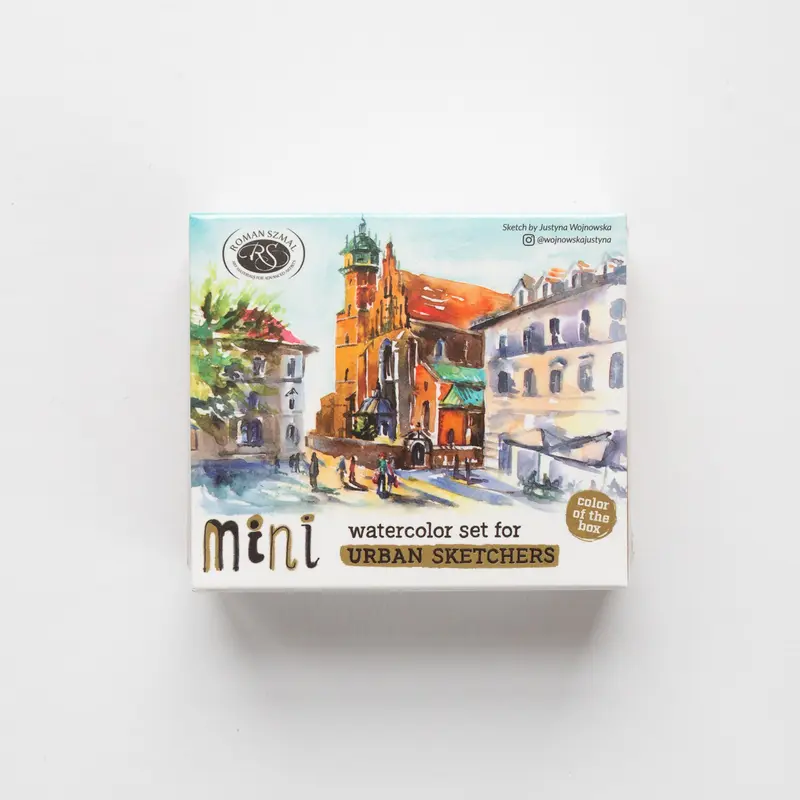 Roman Szmal Mini Urban Sketchers Set Gold Metal Box (8 Half-Pans)
