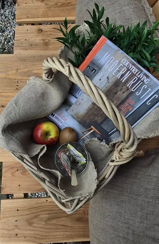Rotan picknickmand 40x28xH30 cm naturel