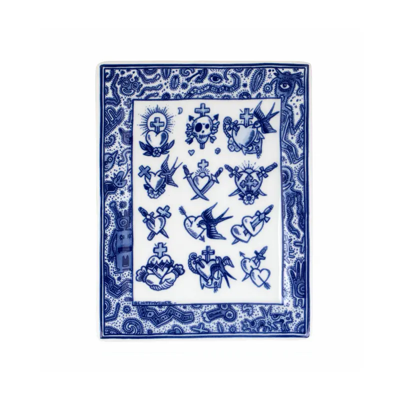 Royal Delft Schiffmacher Royal Blue Tattoo Applique Old School Collection