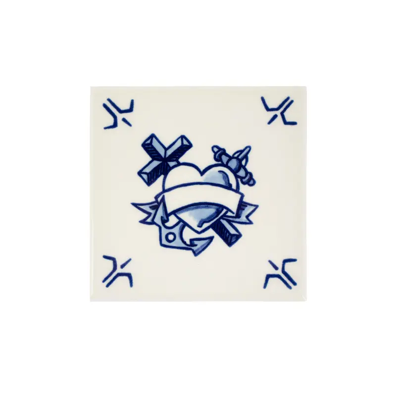 Royal Delft Schiffmacher tegel Faith, Hope and Love