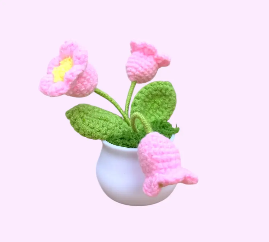 Roze bloem in pot