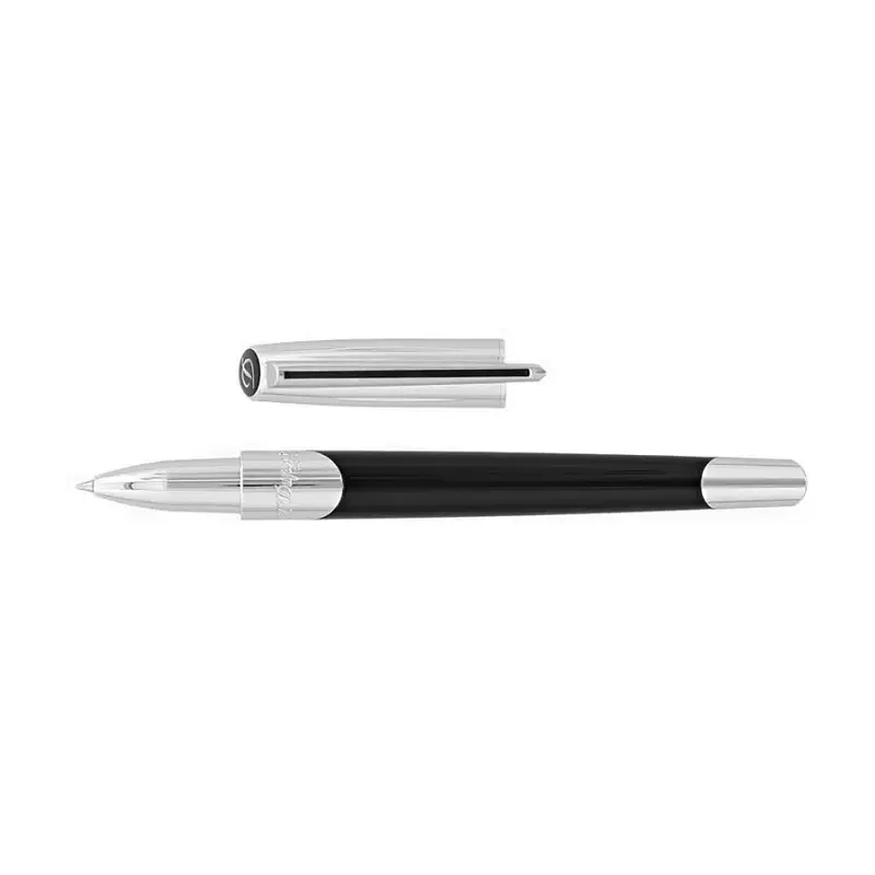S.T. Dupont Defi Millennium shiny silver and black roller