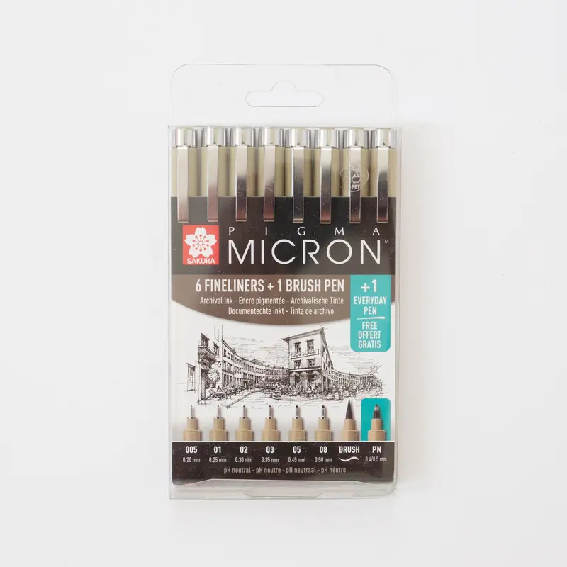 Sakura Pigma Micron Fineliner Zwart set 6