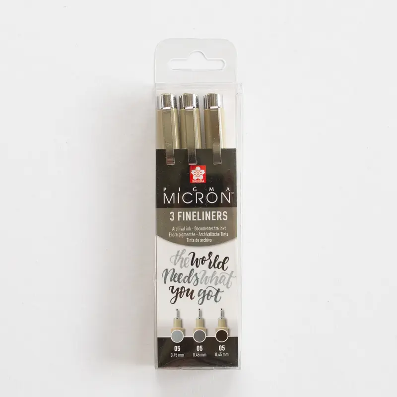 Sakura Pigma Micron set 05 greys and black