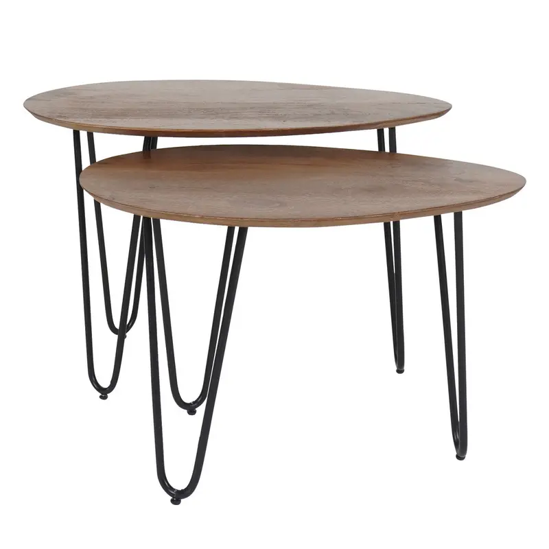Salontafel Fabio – Mangohout – Set van 2
