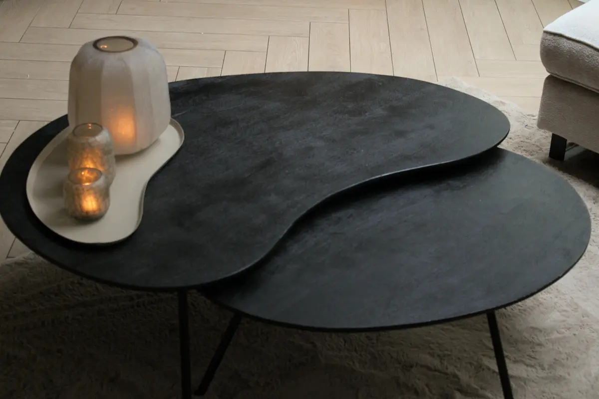 SALONTAFEL ORGANISCHE VORM | ZWART | SET VAN 2