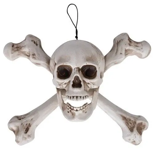Schedel en piratenbotten hangend 40cm