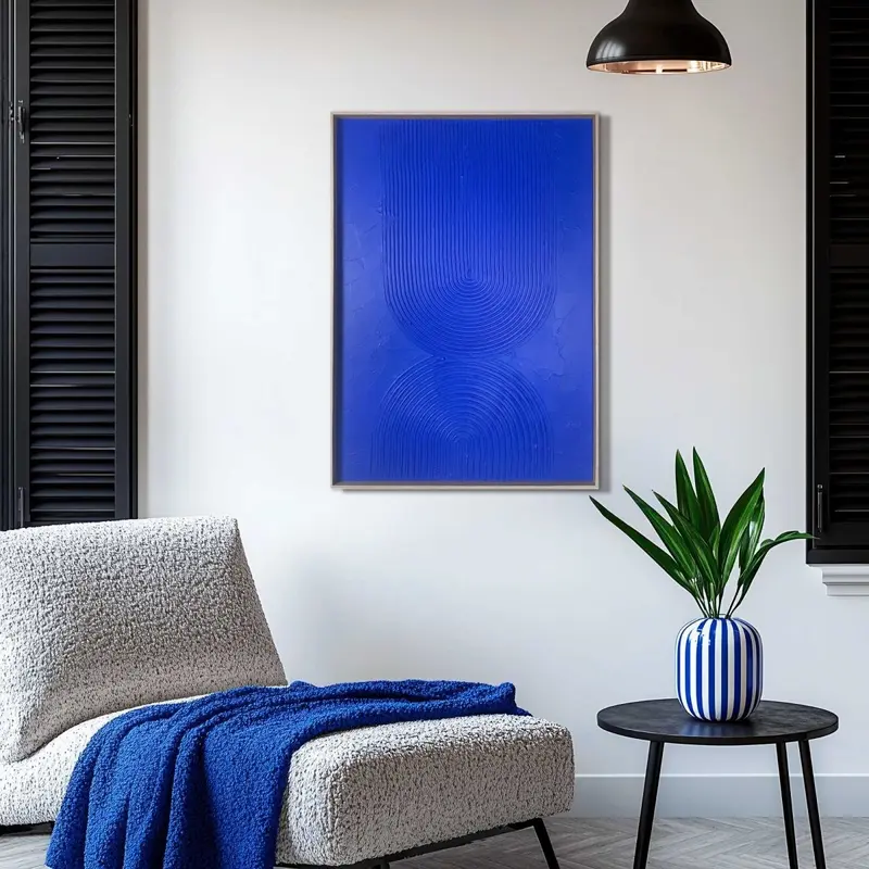 Schilderij 3D Art Bows - cobalt blue 70x50