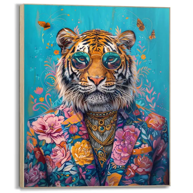 Schilderij Aangeklede tijger 40x50