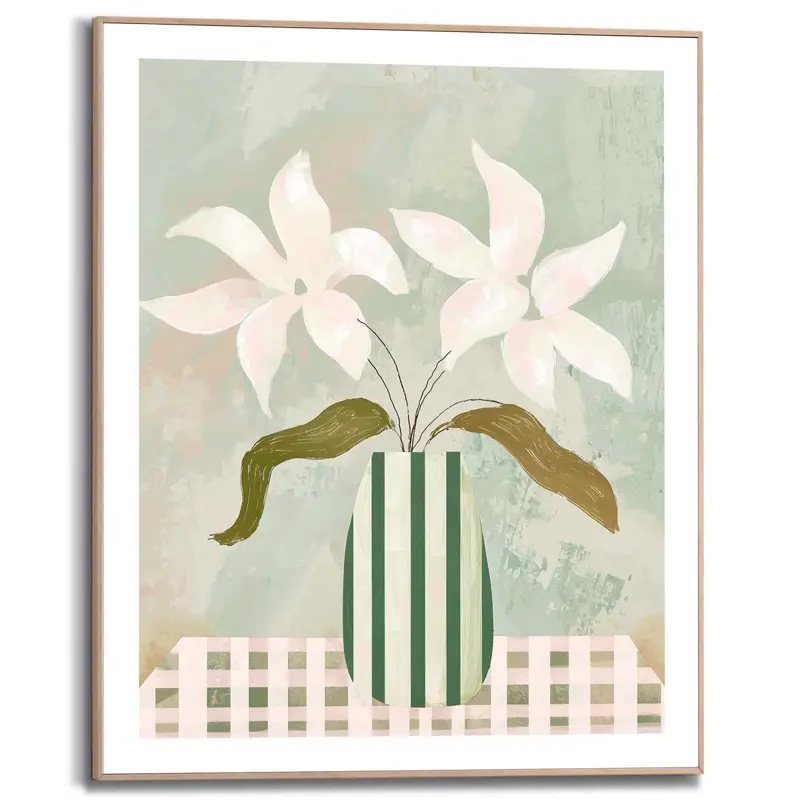Schilderij Abstract Table Flowers 50x40