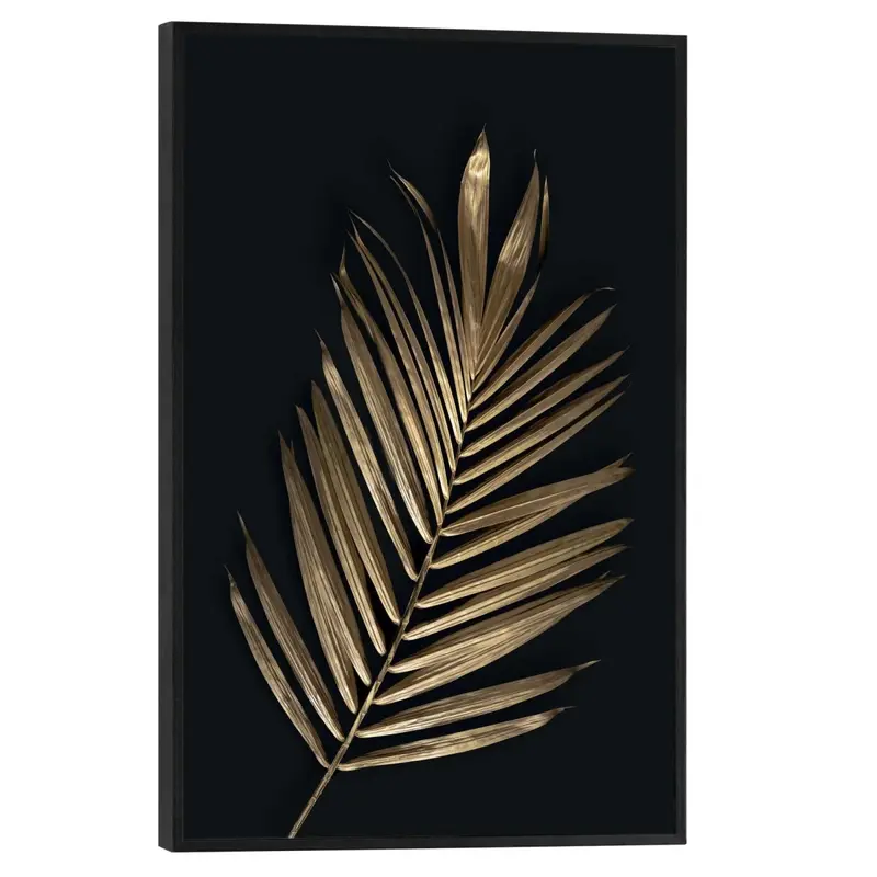 Schilderij Areca Palmblad Goud 30x20