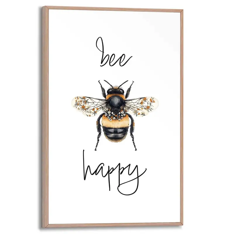 Schilderij Bee Happy 30x20