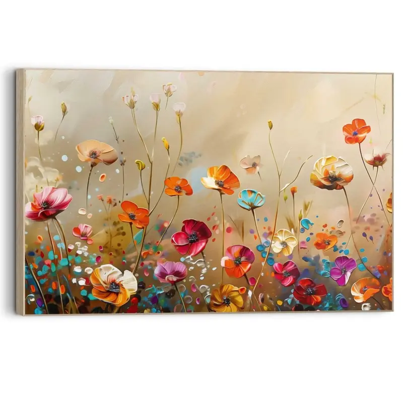 Schilderij Bloeiend Veld 90x60
