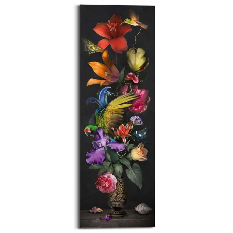 Schilderij Bloemenvaas 90x30