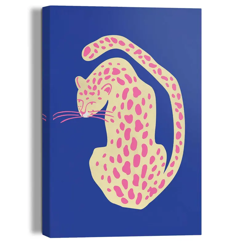 Schilderij Blue Pink Cat 30x20