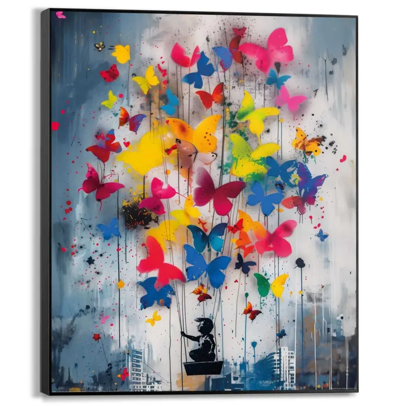Schilderij Butterfly Balloon 50x40