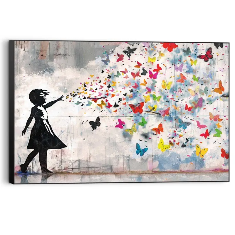 Schilderij Butterfly Girl 60x90