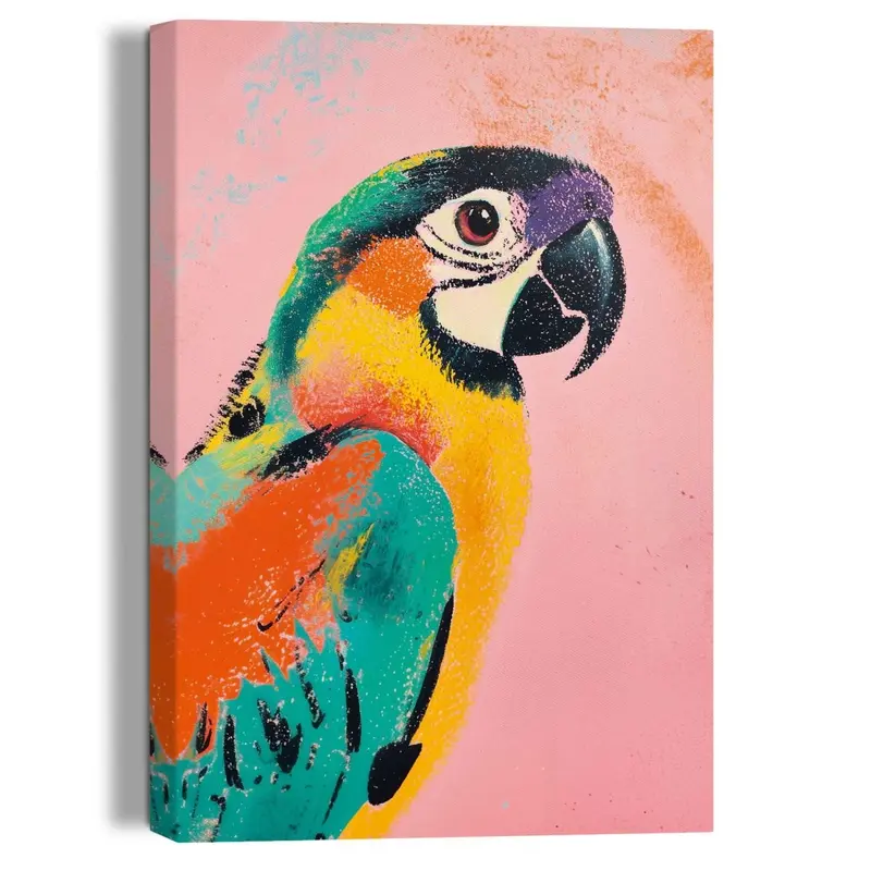Schilderij Coloured Parrot 30x20