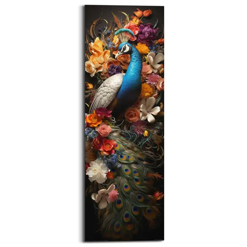 Schilderij Colourful Peacock 90x30