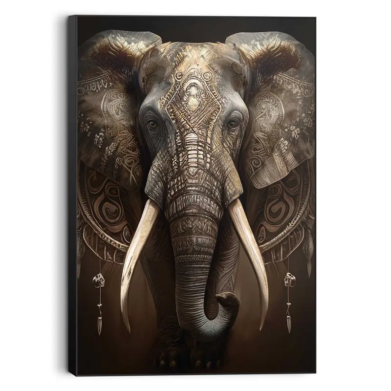Schilderij Decorated Elephant 90x60