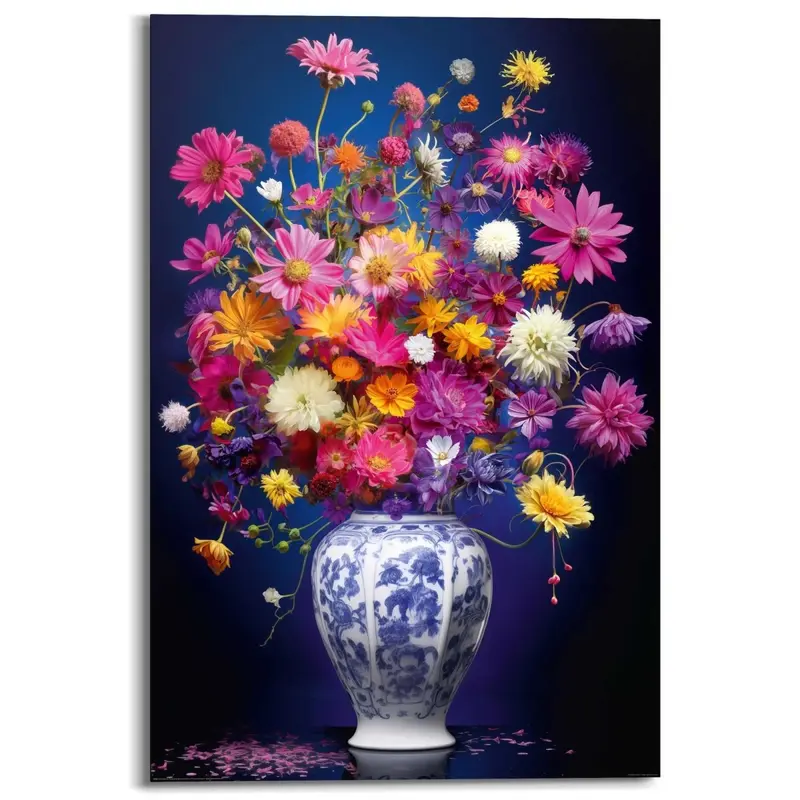 Schilderij Delft Flowers 90x60