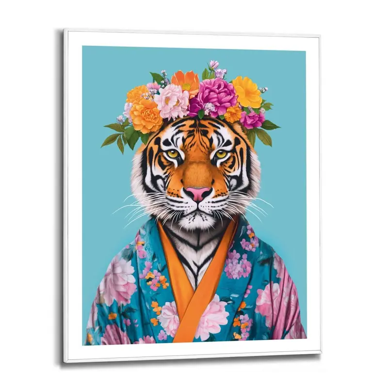 Schilderij Flower Tiger 50x40