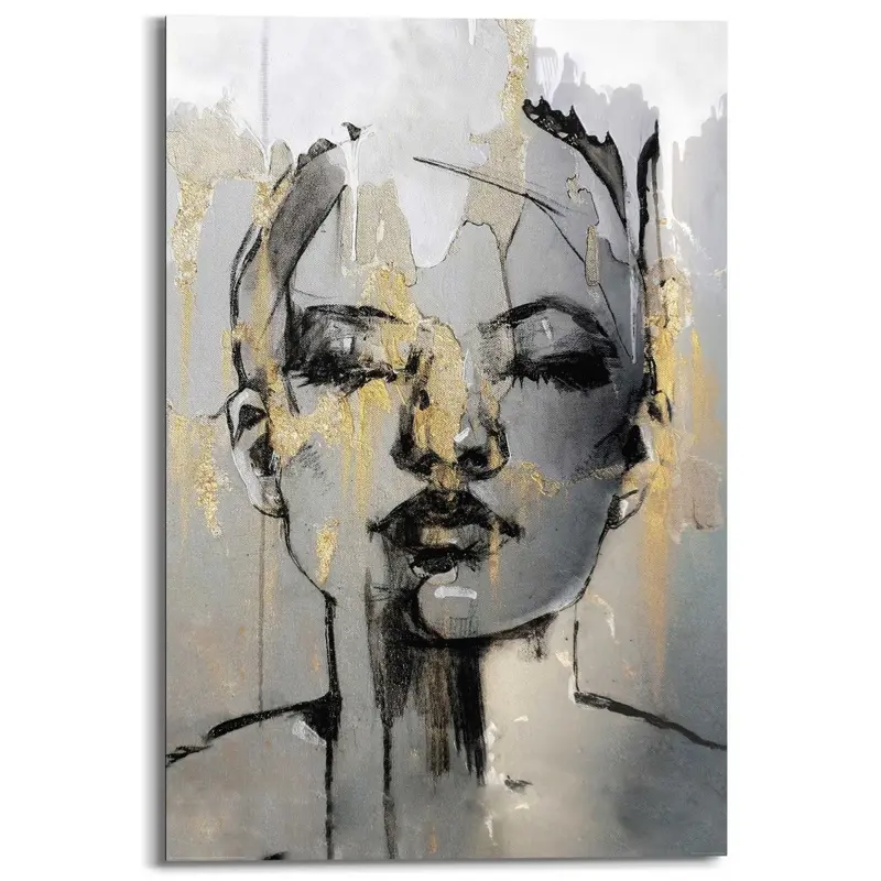 Schilderij Golden Face 90x60