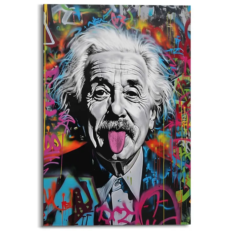 Schilderij Graffiti Einstein 90x60