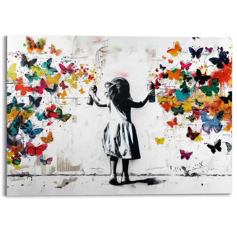 Schilderij Grafiti bloemen 100x140