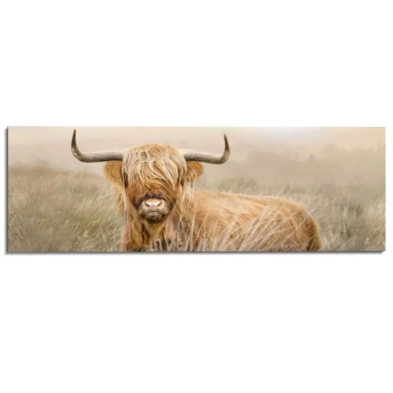 Schilderij Hooglander 52x156
