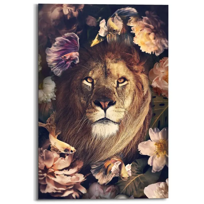 Schilderij Jungle Lion 90x60