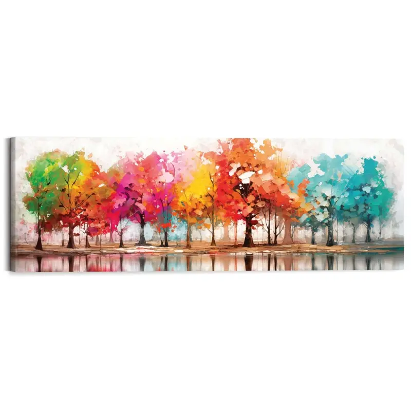 Schilderij Kleurrijk bos 40x118