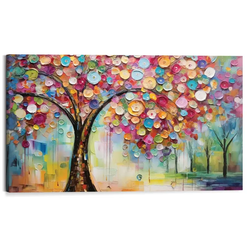 Schilderij Kleurrijke boom 70x118