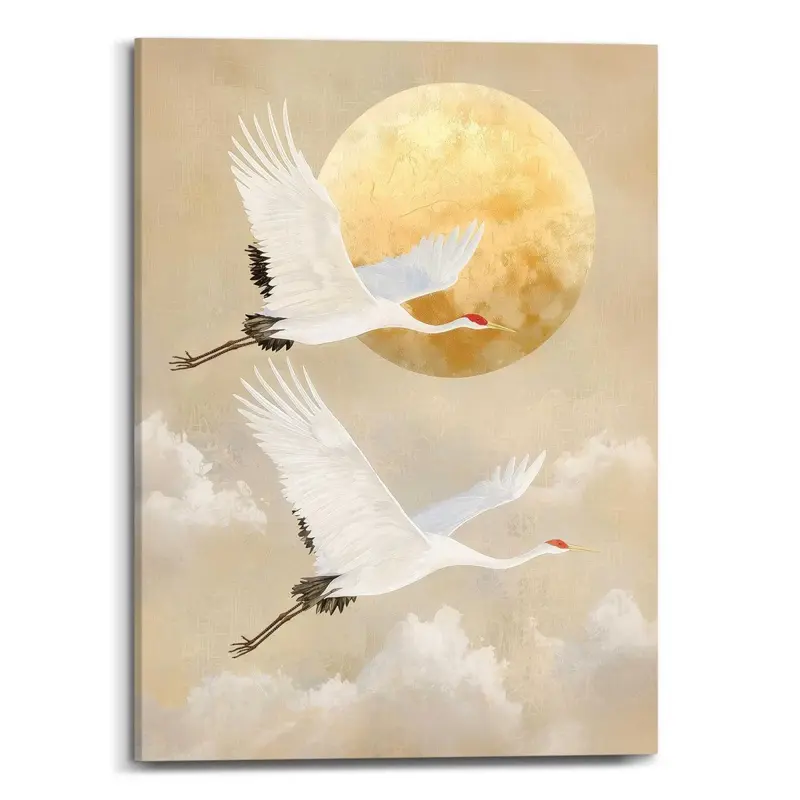 Schilderij Kraanvogels 70x50