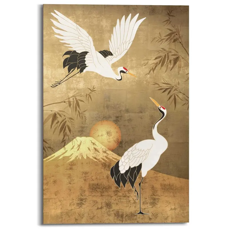 Schilderij Kraanvogels 90x60