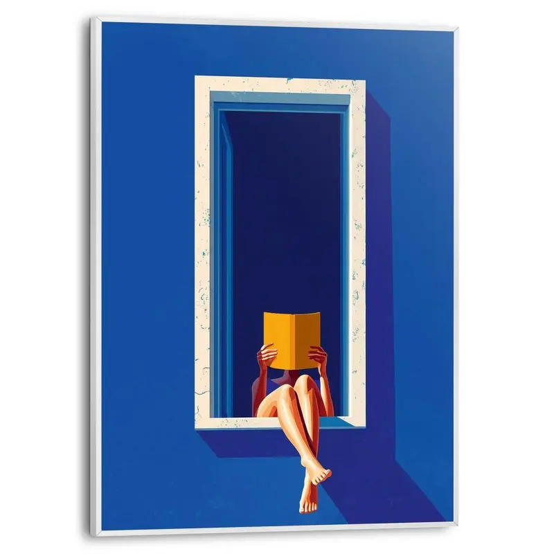Schilderij Lezen bij het Raam 40x30
