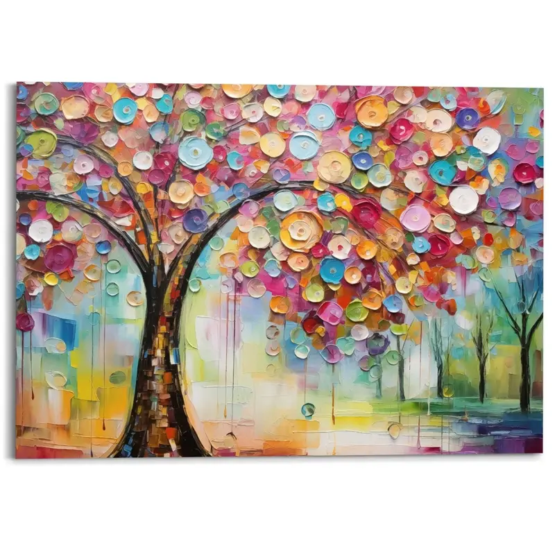 Schilderij Life Tree - colourful 100x140